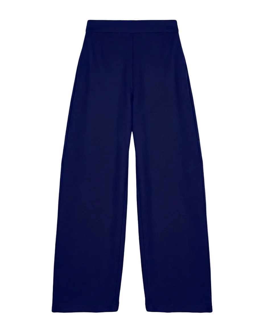 THE RELAXED WIDE LEG TROUSER — DRESS BLUE